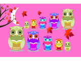 Babushka Owls Pink